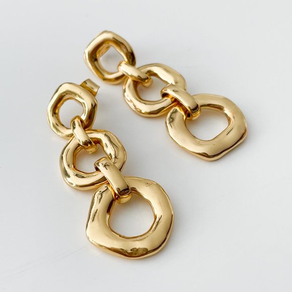 J. Crew Hammered Circles Triple-Drop Earrings - Picture 2 of 3